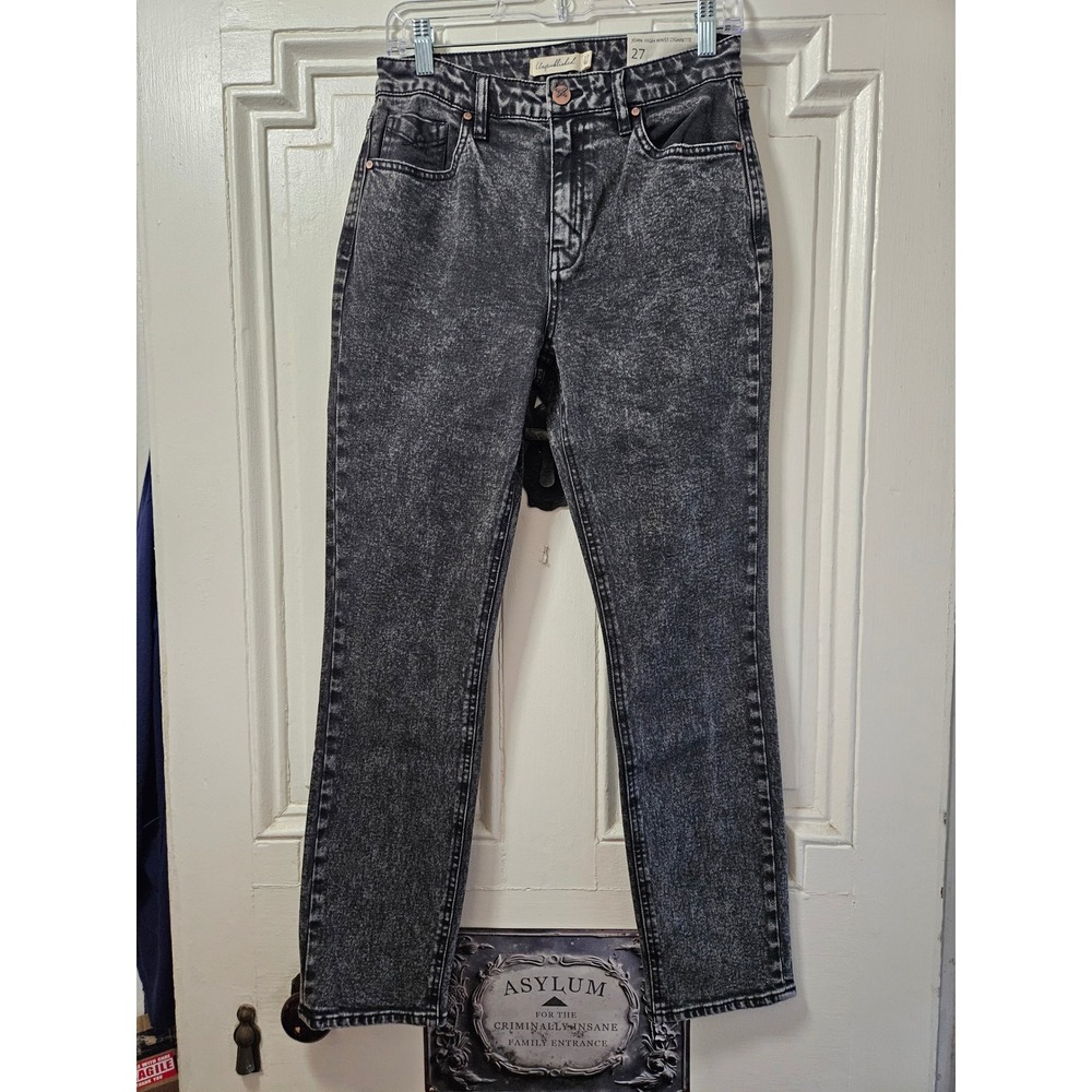 Unpublished Joan High Waist Cigarette Jeans Black Acid Wash Slim Straight 27